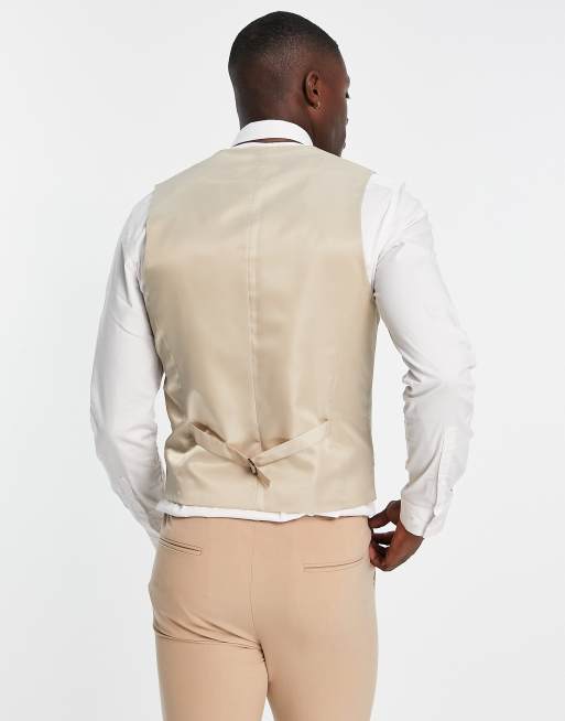 ASOS DESIGN - Mix and Match - Beige habitvest i skinny fit, 4 af 4