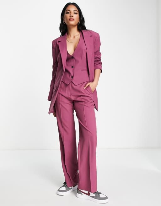ASOS DESIGN - Mix and Match - Blazer da abito maschile slim color prugna, 4 di 4