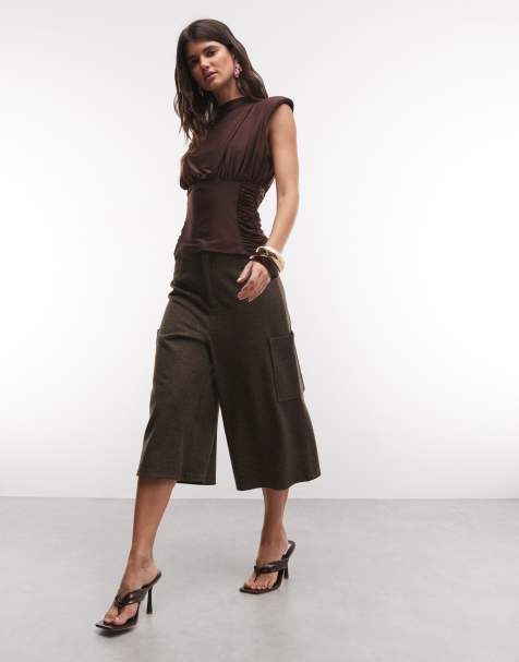ASOS DESIGN Mix and Match brushed cargo pocket bermuda shorts in brown herringbone - view 1