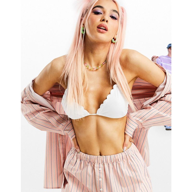 Donna 1VSDz DESIGN - Mix and Match - Camicia oversize in popeline di cotone, colore rosa a righe