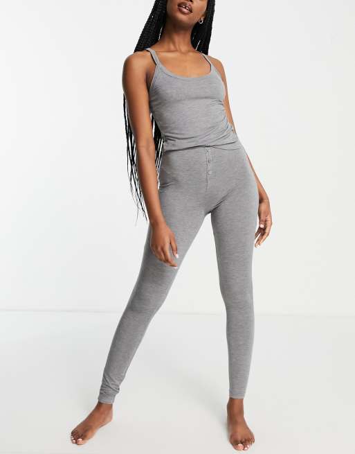ASOS DESIGN - Mix and Match - Canottiera da pigiama in viscosa grigio