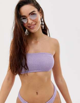 lilac bandeau bikini