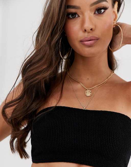 ASOS DESIGN mix and match crinkle bandeau bikini top, 3 of 4
