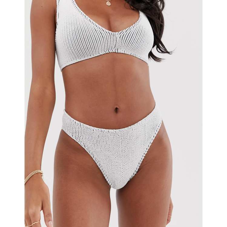 ASOS DESIGN mix and match crinkle high leg hipster bikini bottom