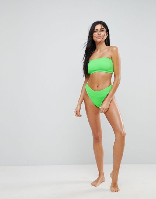 ASOS DESIGN mix and match crinkle high leg hipster bikini bottom
