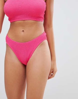 asos pink crinkle bikini