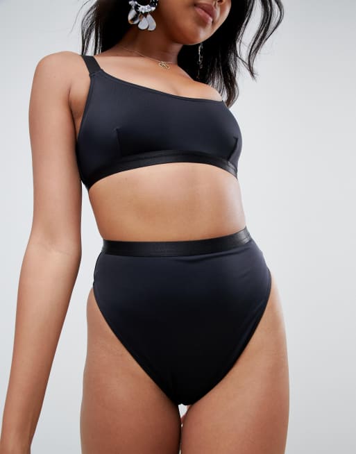 ASOS DESIGN mix and match elastic trim high leg high waist bikini bottom, 3 of 4