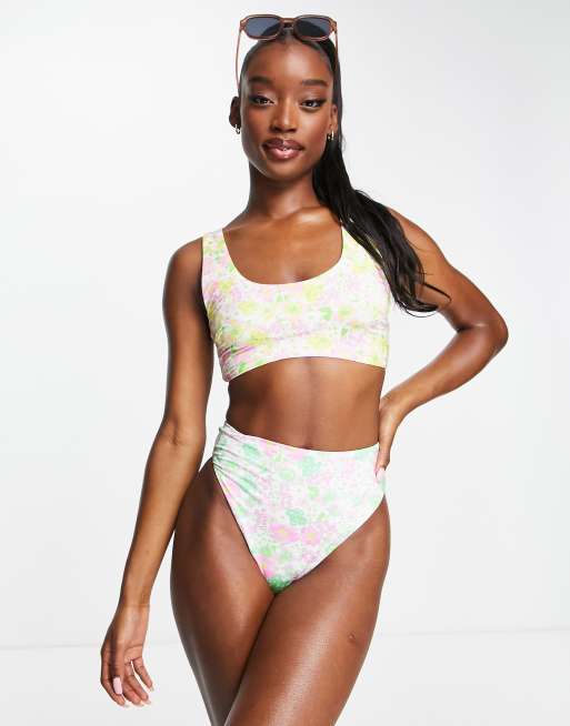 ASOS DESIGN mix and match high leg high rise bikini bottom in