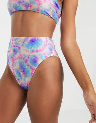 high waisted tie dye swimsuit