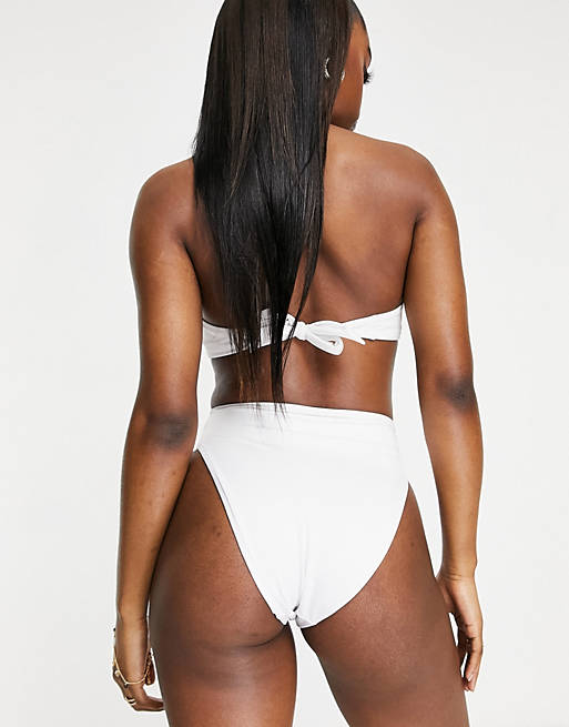 & Bademode Bademode Bikinis High-waisted Bikinis ASOS Damen Sport Mix and match knot high waist bikini bottom in 