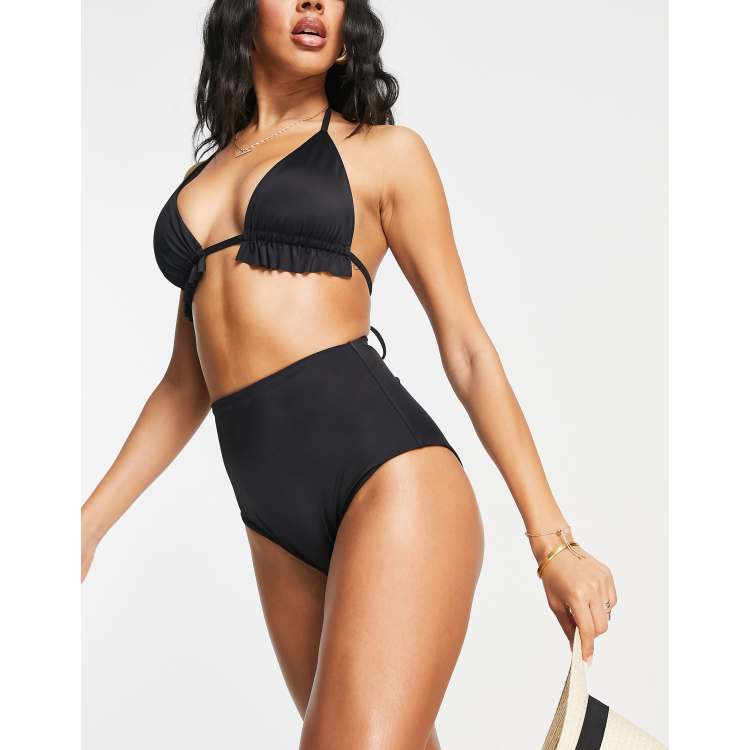 ASOS DESIGN mix and match high waist bikini bottom in black