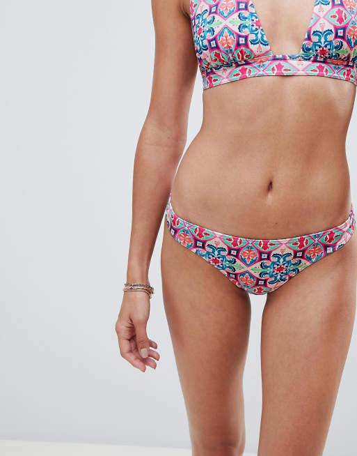 ASOS DESIGN mix and match hipster bikini bottom in mosaic tile print, 3 of 4