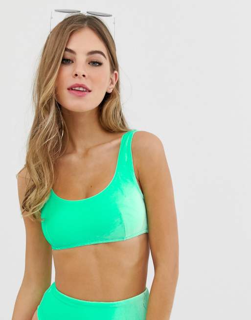 ASOS DESIGN – Mix-and-Match – Samtbikini in Minzgrün, 5 von 5