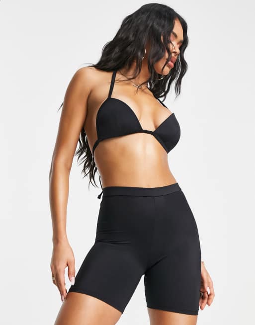 ASOS DESIGN mix and match molded triangle bikini top in black