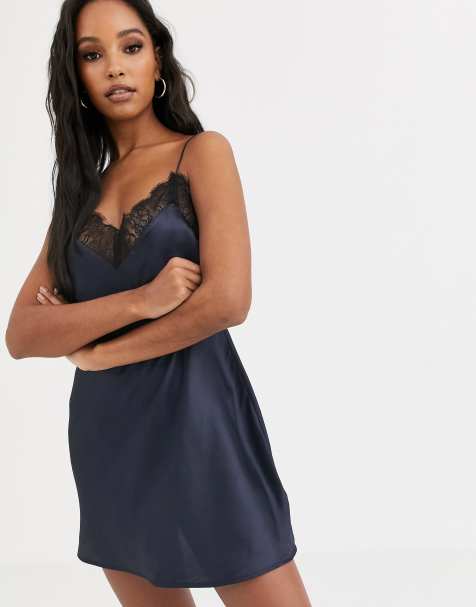 ASOS DESIGN – Mix-and-Match – Nachthemd aus Satin und Spitze