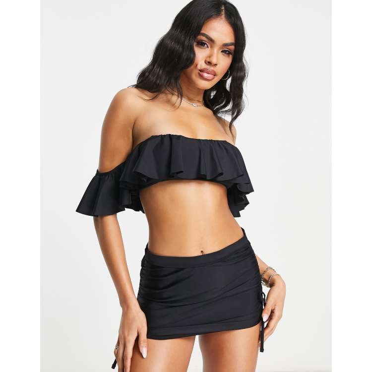 ASOS DESIGN mix and match off shoulder frill bikini top with