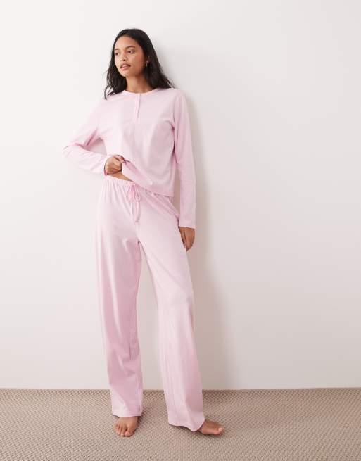 ASOS DESIGN - Mix and Match - Pigiama in cotone rosa caramella, 2 di 6