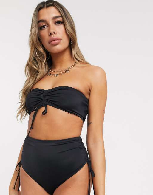 Ruched bandeau store bikini top