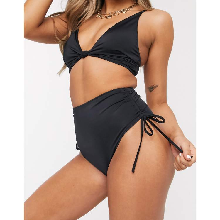 Shape Black Ruched Side High Rise Swimsuit