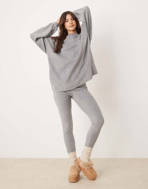 ASOS DESIGN – Mix and Match – Set aus Fleece in Grau - view 1