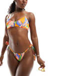 [ASOS DESIGN] ASOS DESIGN Mix and Match skinny crop bikini top in vibrant abstract print-Multi 4 VIBRANT ABSTRACT