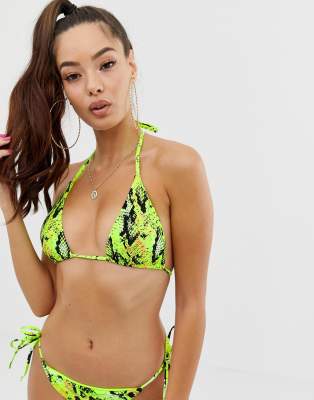 neon green snake bikini