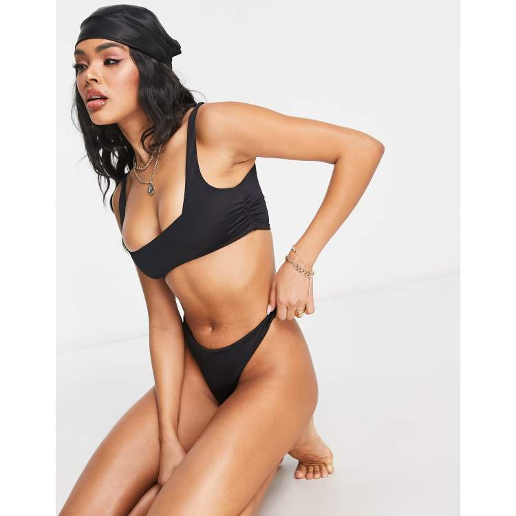 Asos black best sale bikini top