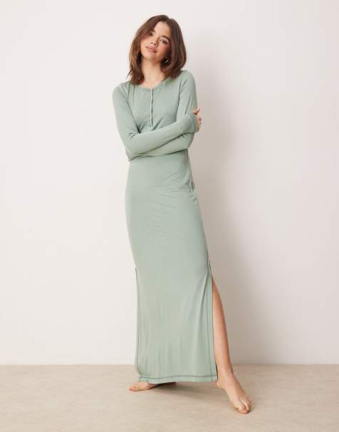 ASOS DESIGN – Mix and Match – Superweiches Kleid in Grün - view 1