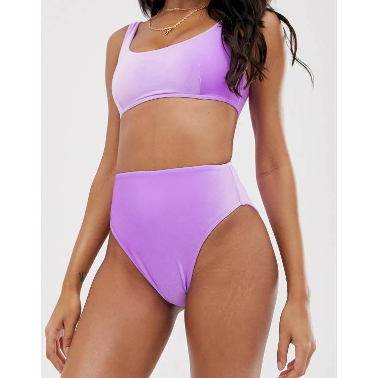 Lilac Velvet Mini V Front Bikini Bottom