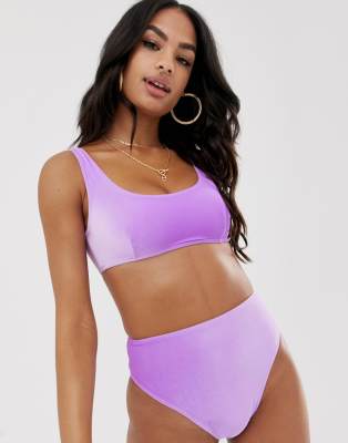 asos purple bikini