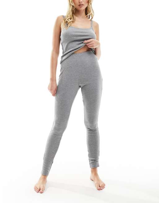 ASOS DESIGN - Mix en match - Ajourgebreide pyjama-legging in grijs, 4 van 4