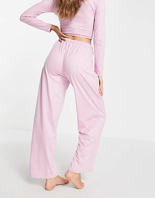 ASOS Katoen Mix En Match Dames Kleding voor voor Nachtmode voor Pyjamas Katoenen Pyjama legging in het Roze 