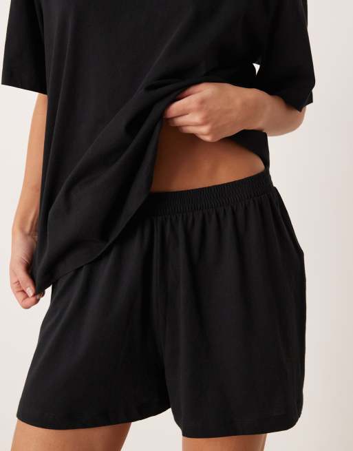 ASOS DESIGN - Mix en match - Katoenen pyjamashort in zwart, 4 van 4