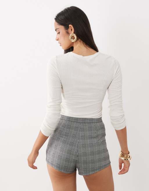 ASOS DESIGN - Mix en match - Nette geruite hotpant-short in zwart-wit, 5 van 5