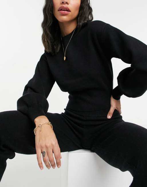 ASOS DESIGN - Mix en match - Gebreide loungeset in zwart, 4 van 4