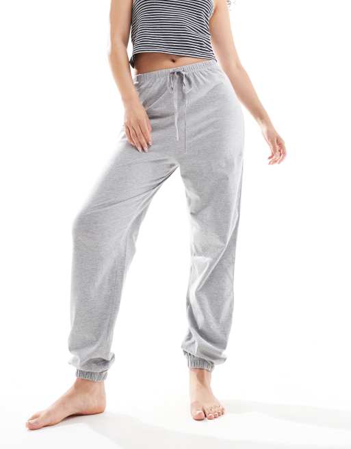 ASOS DESIGN - Mix en match - Preppy pyjama-joggingbroek in grijs