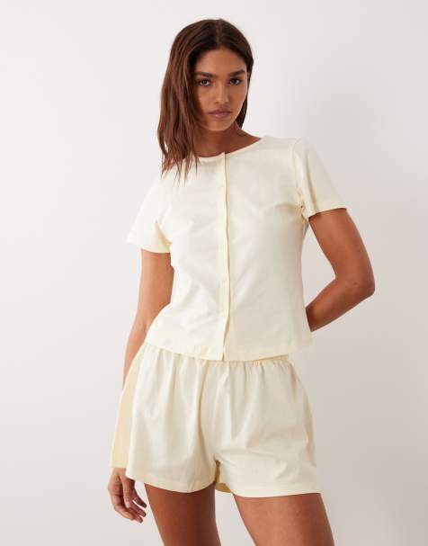 ASOS DESIGN - Mix en match - Pyjama in lichtgeel - view 1