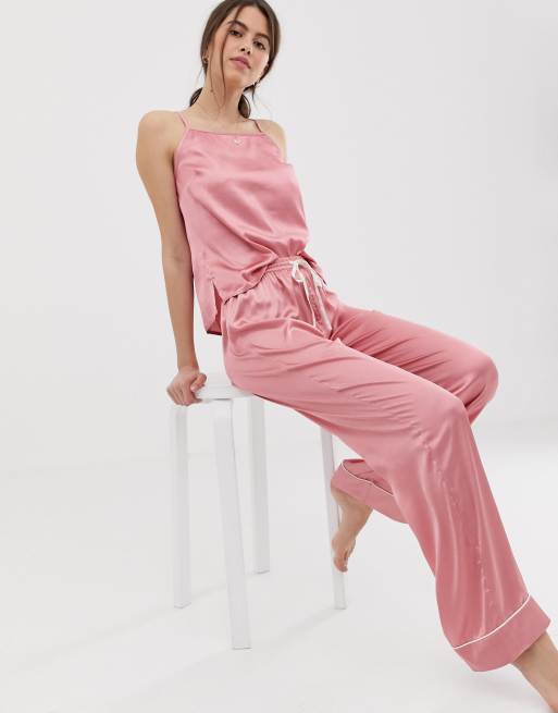 ASOS DESIGN - Mix en match - Satijnen pyjamaset met cami en broek, 3 van 3