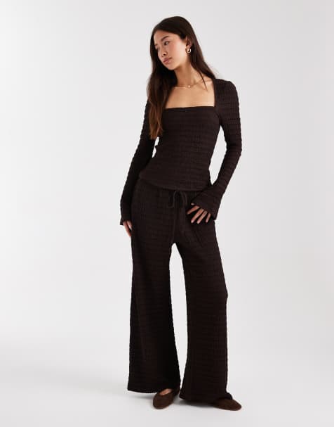 ASOS DESIGN - Mix en match - Set met textuur in bruin - view 1