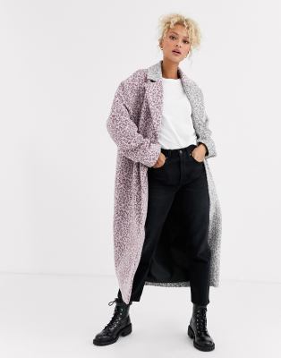 asos design leopard coat