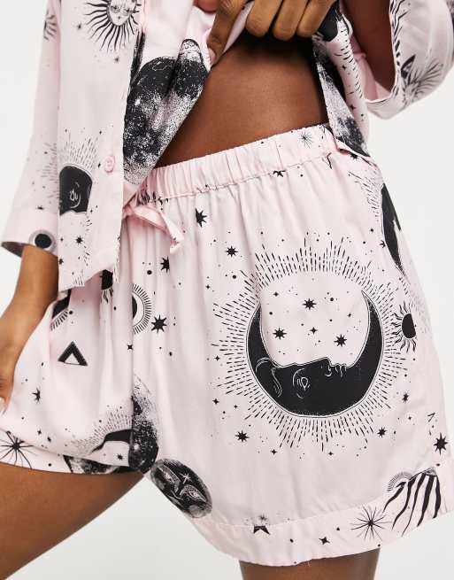 ASOS DESIGN mix match astrology 100 modal pajama short in pink