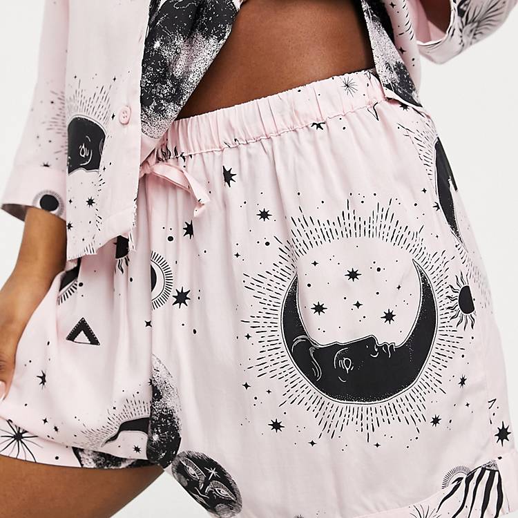 ASOS Damen Kleidung Nachtwäsche Schlafanzüge Mix & match astrology 100% modal pyjama shirt in 