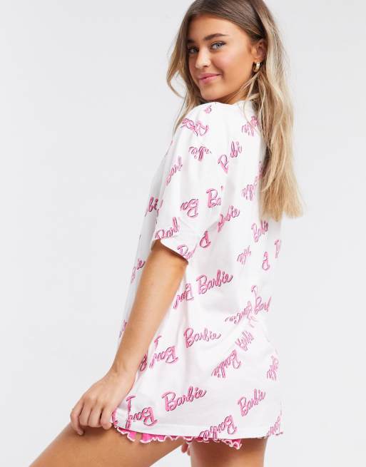 ASOS DESIGN - Barbie - T-shirt del pigiama mix & match con stampa