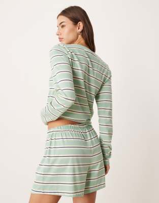 Asos Design Mix & Match Boxer Pajama Shorts In Blue