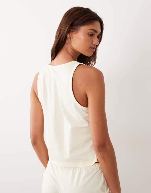 ASOS DESIGN - Mix & Match - Canotta del pigiama color latticello con bottoni, 2 di 4