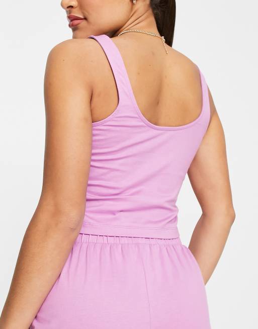 ASOS DESIGN mix & match cotton square neck pajama tank top with