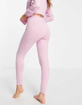 ASOS DESIGN mix & match cotton pajama leggings in pink - PINK
