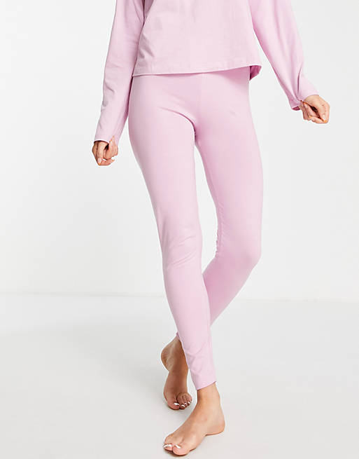 ASOS DESIGN mix & match cotton pajama leggings in pink - PINK