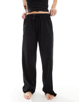 ASOS DESIGN mix & match cotton pajama pants in black