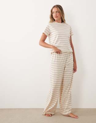 Asos Design Mix & Match Cotton Pajama Pants In Gray